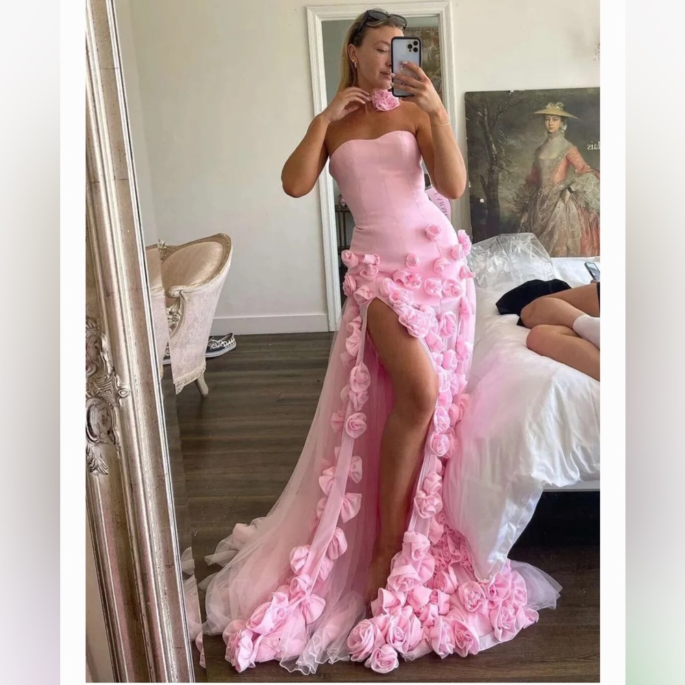 Elegant Pink Floral Gown